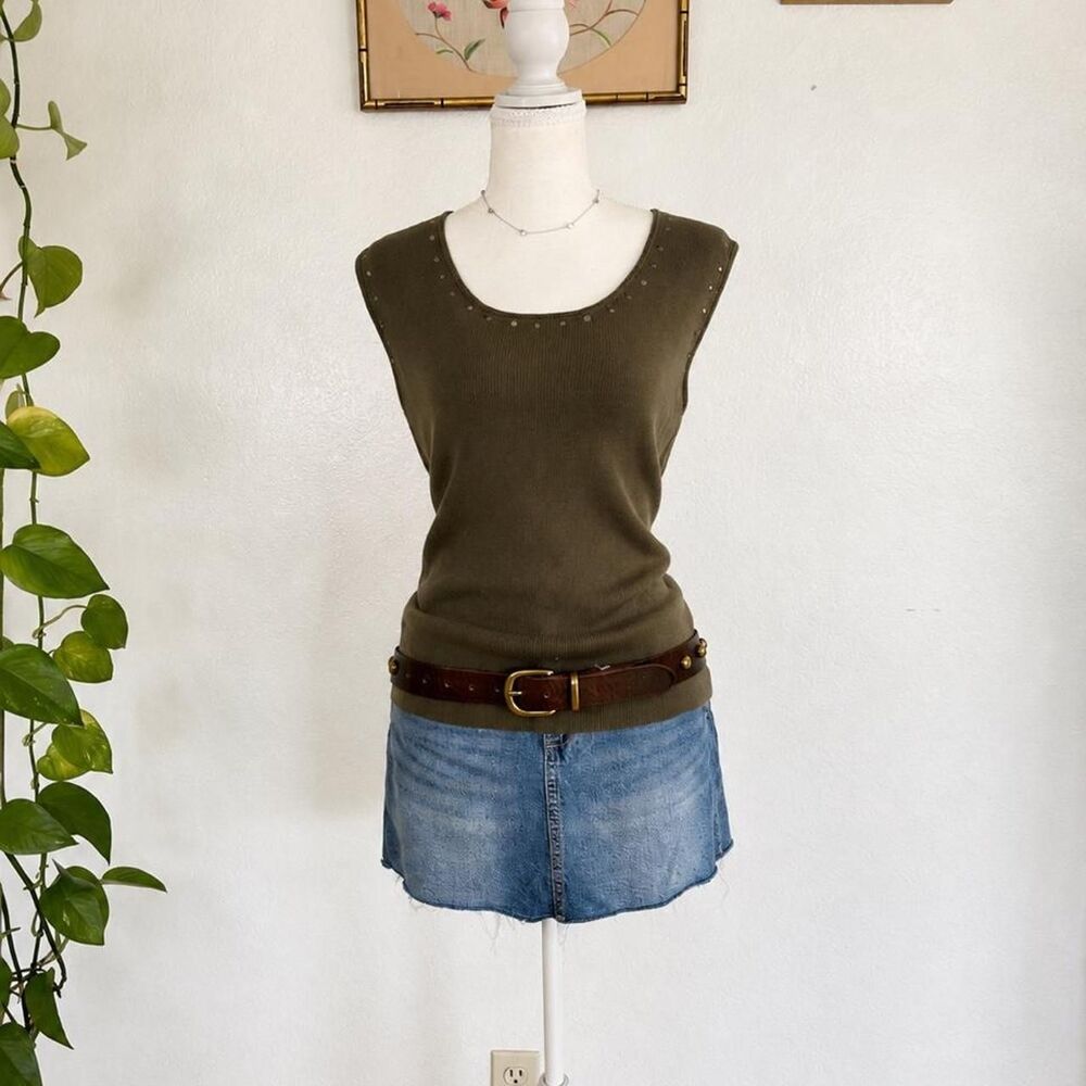 Multiples Women's Khaki and Green Blouse